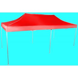 Pavilion de grădină 3x6m – din aluminiu, Roșu, Fără pereţi laterali