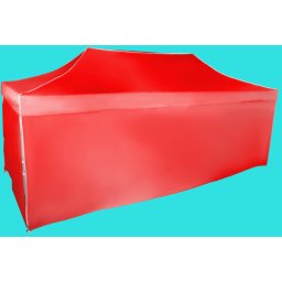 Pavilion de grădină 3x6m – din aluminiu, Roșu, 4 pereţi laterali