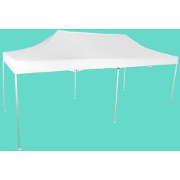 Pavilion de grădină 3x6m – din aluminiu, Alb, Fără pereţi laterali