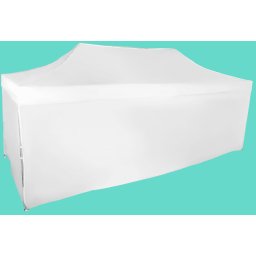Pavilion de grădină 3x6m – din aluminiu, Alb, 4 pereţi laterali
