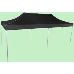 Pavilion de grădină 3x6m – din aluminiu, Negru, Fără pereţi laterali