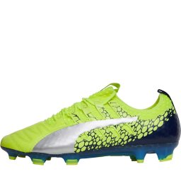 Puma evoPOWER Vigor 1 Leather FG Safety Yellow/Silver/Blue Depths