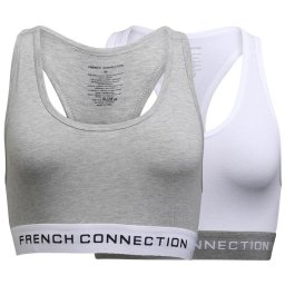 French Connection Crop Grey/White/White/Grey