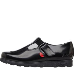 Kickers Junior Fragma T-Bar Patent Leather Black