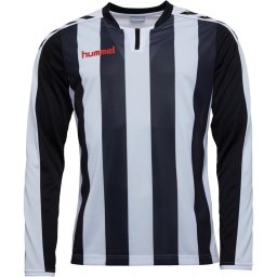 Hummel Striped Match Jersey II Black/White/Fiery Red