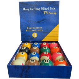 Set de bile biliard Taiwan 57.2 mm clasa AA bila alba cu puncte rosii