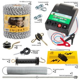 Pachet gard electric cu fir 5000 m, pentru 156 sau 39 Ha