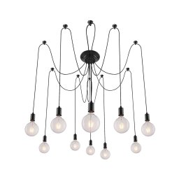 Rabalux 2224 - Lustră CASPAR 10xE27/60W/230V negru