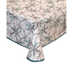 Fata de masa anti-pete Casa de bumbac, Hoa, 100x140 cm, floral, alb, verde