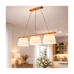 Pendul pe cablu AIDA 3xE27/60W/230V, Ø 25 cm, stejar