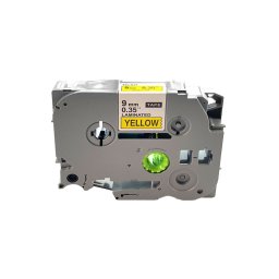 Banda laminata compatibila Brother TZe-621, 9 mm, negru pe galben, pentru avertizare vizuala, identificare rapida si marcaje de atentionare