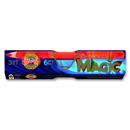 Set 6 creioane colorate triunghiulare KOH-I-NOOR MAGIC JUMBO