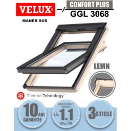 Fereastra mansarda VELUX GGL 3068, lemn de pin, 3 sticle, maner sus