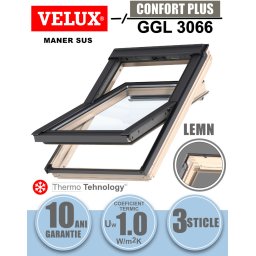 Fereastra mansarda VELUX GGL 3066, lemn de pin, 3 sticle, maner sus