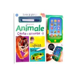 Scrie si sterge. Animale. Carte cu sunete
