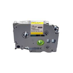 Banda laminata compatibila Brother TZe-631, 12 mm, negru pe galben, pentru avertizare vizuala, identificare rapida si marcaje de atentionare