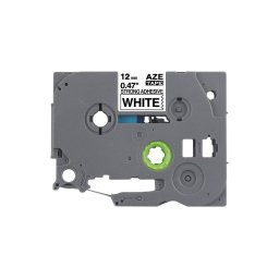 Banda laminata cu adeziv puternic compatibila Brother TZe-S231, 12 mm, negru pe alb, pentru suprafete plane, echipamente si marcaje permanente