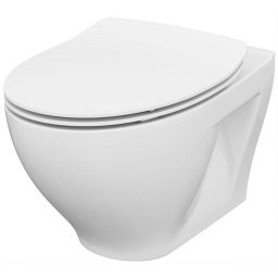 Set vas WC 934 suspendat Moduo Clean On Cersanit + Capac WC Moduo Slim, duroplast, cadere lenta, One Button Cersanit,