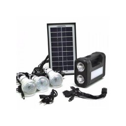 Sistem Iluminare LED cu Incarcare Solara, 3 Becuri LED si Lampa Portabila GD-8017