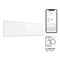 Klarstein Wonderwall 300 Smart, încălzitor pe infraroșu, 30 x 100 cm, 300 W, cronometru săptămânal, IP24, alb (ACO14-Wonderwall300S)