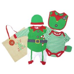 Set cadou hainute Craciun 5 piese si punga cadou - model Elf