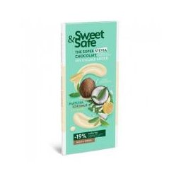 Ciocolata alba cu matcha cocos si lamaie monteoro fara zahar 90gr SLY NUTRITIA