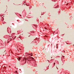 Fata de masa impermeabila, Casa de bumbac, Masane, rotunda, diametru 140 cm, floral, rosu si bej
