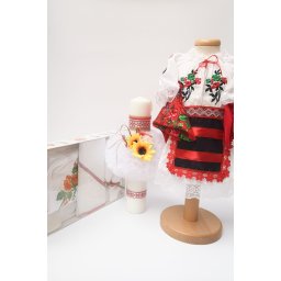 Set Traditional Botez - Costumas fetita Trusou Lumanare