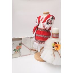 Set Traditional Botez - Costumas fetita Trusou Lumanare 4