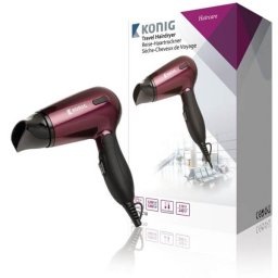 Uscator de par pentru calatorii 1200 - 1400 W burgundy negru Konig