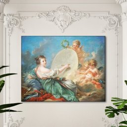 Tablou Canvas Francois Boucher Alegoria Artelor Plastice RFB7 (Dimensiune LxH: 60x50cm)