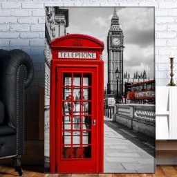 Tablou Canvas Cabina de Telefon Rosie in Londra TLON9 (Dimensiune LxH: 80x120cm)