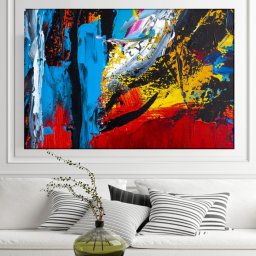 Tablou Canvas Abstract, Culori Vibrante CTB49 (Dimensiune LxH: 150x100cm)