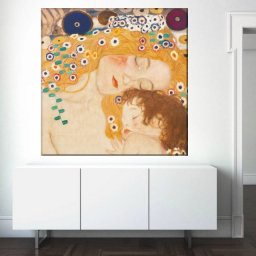 Tablou Gustav Klimt Mama si Copilul GKS29 (Optiuni Tablou: 140x140cm)