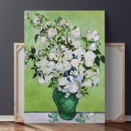 Tablou Van Gogh - Vaza cu Trandafiri Albi (Dimensiune LxH: 70x100cm)