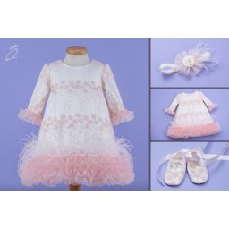 Set botez dantela roz pal ‘Strawberry Fields’