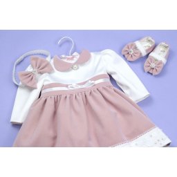 Set botez roz pudra ‘Charlotte in Velvet Pink’