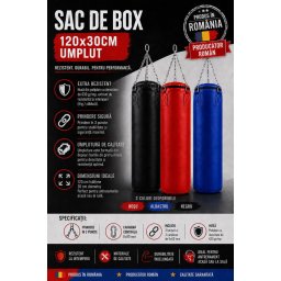 Sac de box EvoGym ART juniori 120x30 cm umplut