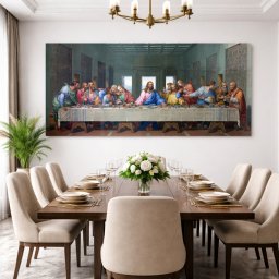 Tablou Leonardo da Vinci, Cina cea de Taina DAV4 (Dimensiune LxH: 140x70cm)