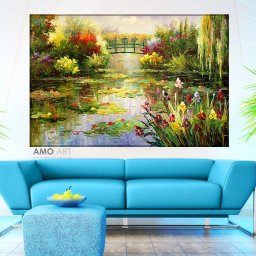 Tablou Canvas Gradina Lui Monet RMO1 (Dimensiune LxH: 120x80cm)