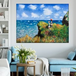 Tablou Claude Monet Plimbare pe Coasta Pourville (Dimensiune LxH: 100x70cm)