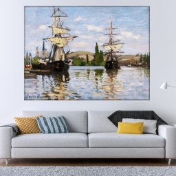 Tablou Claude Monet Nave care Calatoresc pe Sena (Dimensiune LxH: 80x60cm)