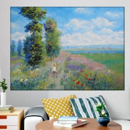 Tablou Claude Monet Peisaj de Vara (Dimensiune LxH: 70x50cm)