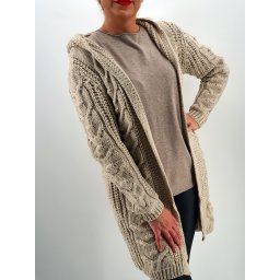 Cardigan din tricot cu gluga 2