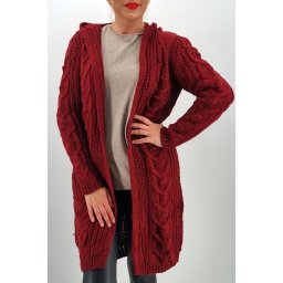 Cardigan din tricot cu gluga 3