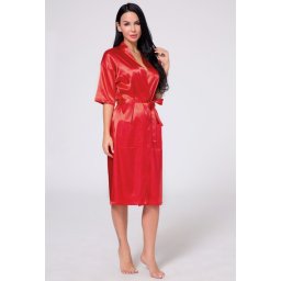 Halat dama cu aspect Satin Lung Domnisoara de onoare Rosu