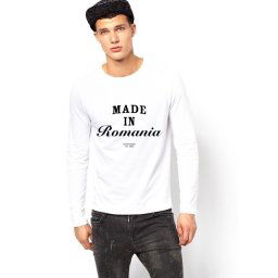 Bluza alba, barbati, Made in Romania