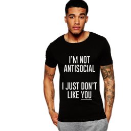 Tricou negru barbati - I'm not antisocial