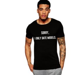 Tricou negru barbati - Sorry, i only date models
