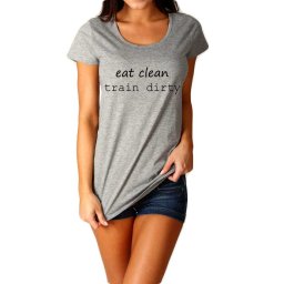 Tricou dama gri - Eat Clean Train Dirty
